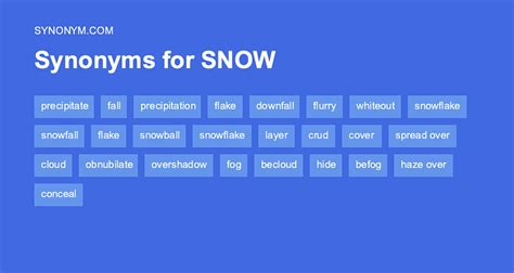 See examples of THAW used in a sentence. . Snow synonym